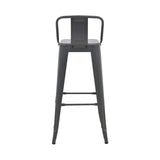 Taburet de bar cu spatar de inaltime medie Utopia din metala, Antracit - Verde, 42x42x86 cm - Antracit