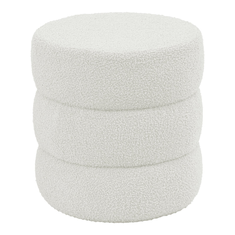 Taburet Kioto teddy, Maro - Alb, 40x40 cm - Alb