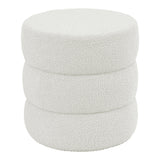 Taburet Kioto teddy, Maro - Alb, 40x40 cm - Alb