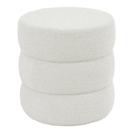 Taburet Kioto teddy, Maro - Alb, 40x40 cm