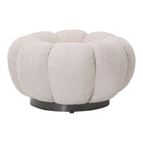 Taburet Nester, boucle, D60x31 cm - Alb