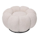 Taburet Nester, boucle, D60x31 cm - Alb