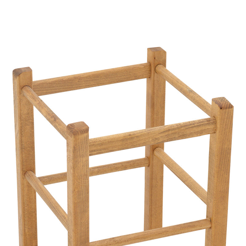 Taburet Oligor din lemn de fag solid finisaj, nuc, 34x34x47 cm