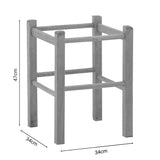 Taburet Oligor din lemn de fag solid finisaj, nuc, 34x34x47 cm