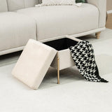 Taburet cu spatiu depozitare Panton  40x40x37 cm - Crem