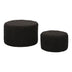 Taburet Pouf cu boucle Gabello, tesatura, Neagra, 44x26 cm