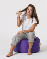 Taburet puf, Round Pouf, Ferndale, impermeabil, Garden Pouffe, 55x55x30 cm - Violet