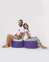 Taburet puf, Round Pouf, Ferndale, impermeabil, Garden Pouffe, 55x55x30 cm - Violet