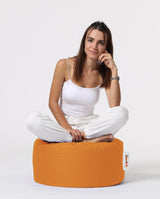 Taburet puf, Round Pouf, Ferndale, impermeabil, Garden Pouffe, 55x55x30 cm - portocale