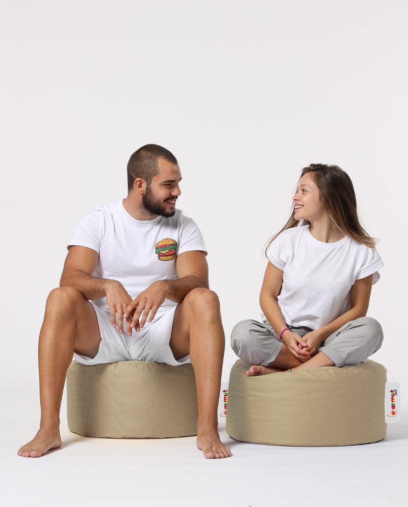 Taburet puf, Round Pouf, Ferndale, impermeabil, Garden Pouffe, 55x55x30 cm - Maro