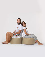 Taburet puf, Round Pouf, Ferndale, impermeabil, Garden Pouffe, 55x55x30 cm - Maro