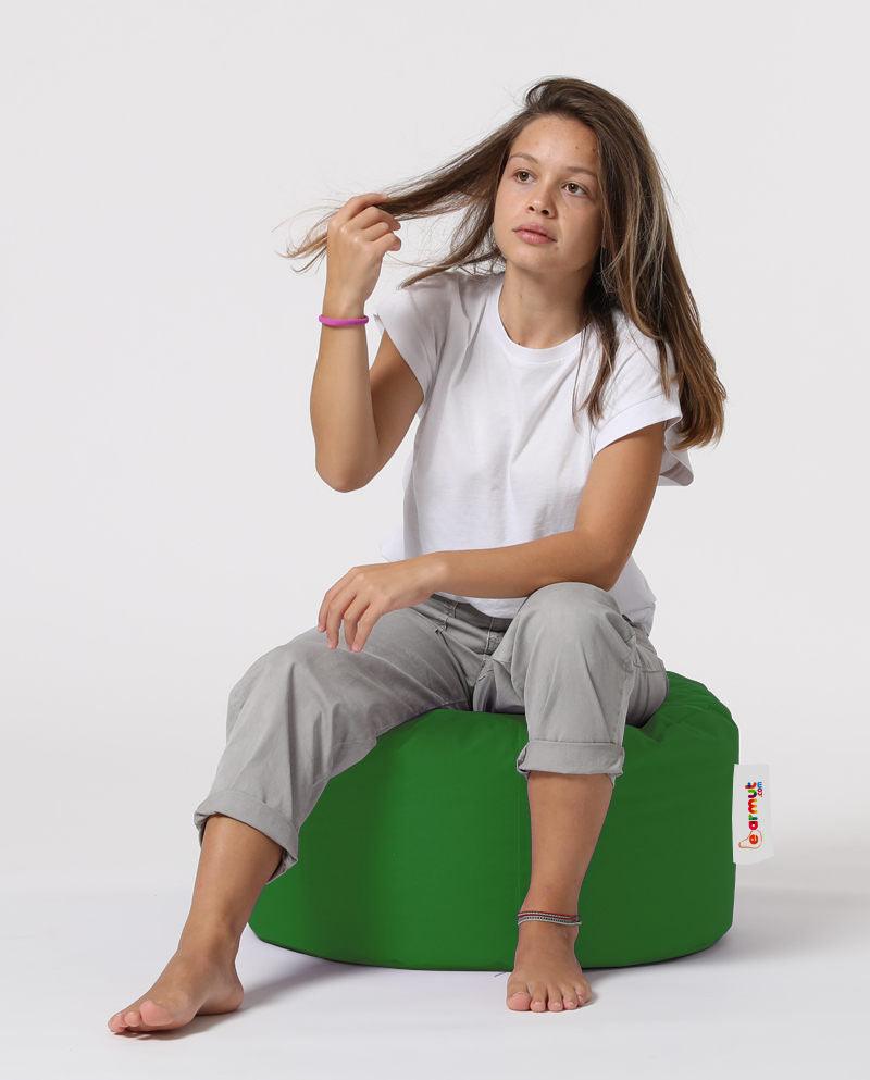 Taburet puf, Round Pouf, Ferndale, impermeabil, Garden Pouffe, 55x55x30 cm - Verde