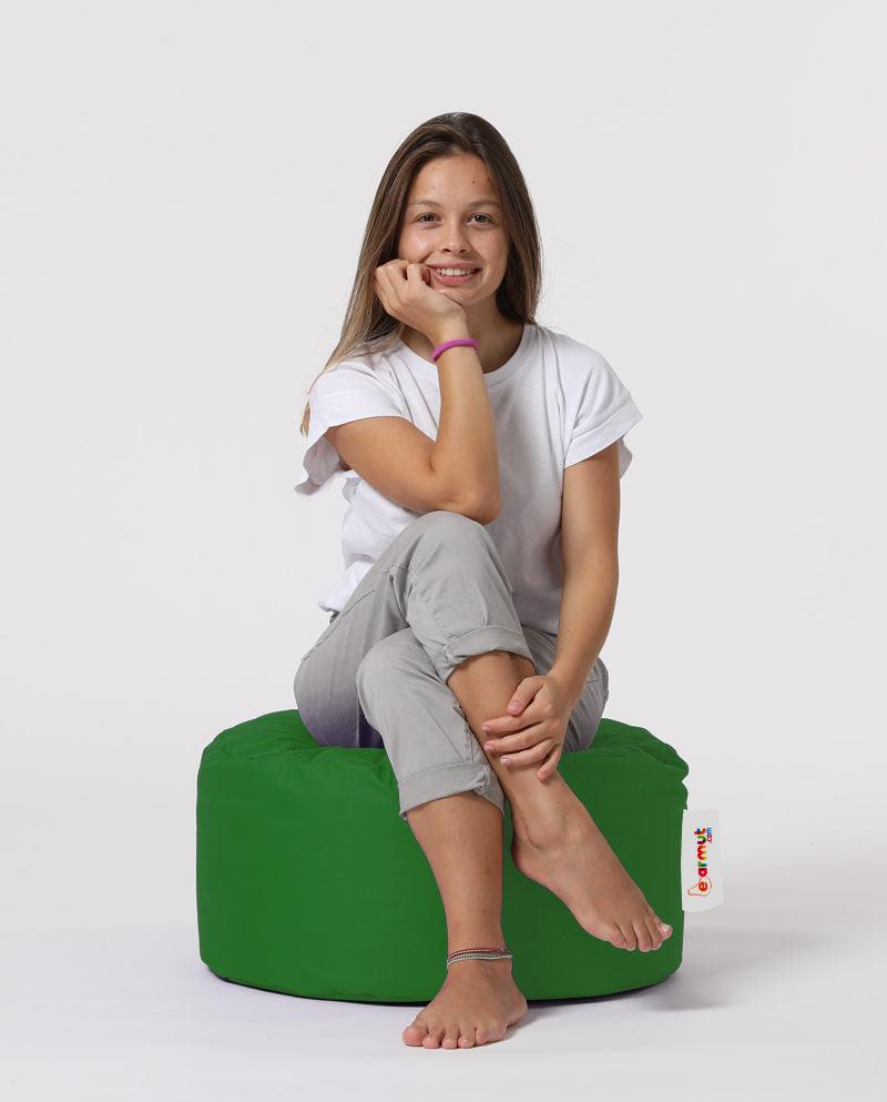 Taburet puf, Round Pouf, Ferndale, impermeabil, Garden Pouffe, 55x55x30 cm - Verde
