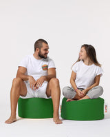 Taburet puf, Round Pouf, Ferndale, impermeabil, Garden Pouffe, 55x55x30 cm - Verde