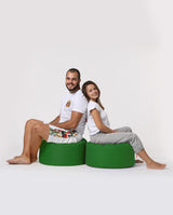Taburet puf, Round Pouf, Ferndale, impermeabil, Garden Pouffe, 55x55x30 cm - Verde