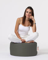 Taburet puf, Round Pouf, Ferndale, impermeabil, Garden Pouffe, 55x55x30 cm - Fum