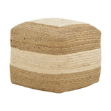 Taburet puf Sofian bej 100% iuta, 40x40x40 cm