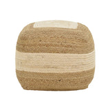 Taburet puf Sofian bej 100% iuta, 40x40x40 cm