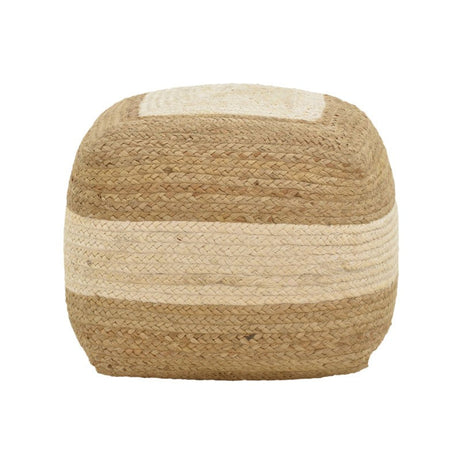 Taburet puf Sofian bej 100% iuta, 40x40x40 cm
