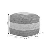 Taburet puf Sofian bej 100% iuta, 40x40x40 cm