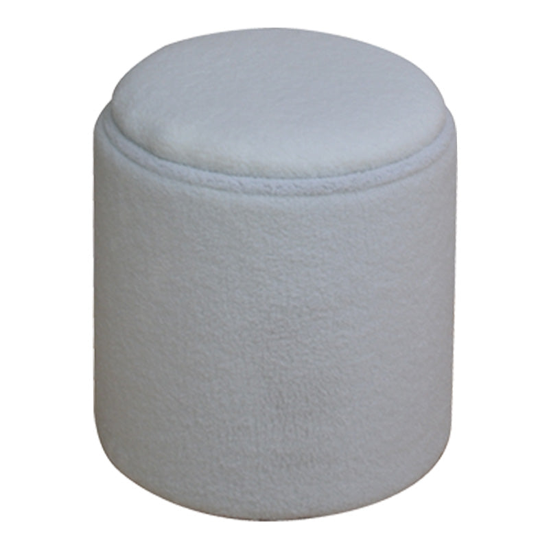 Taburet-trunchi multifunctional Batur, tesatura Boucle, Alb, 34x38 cm