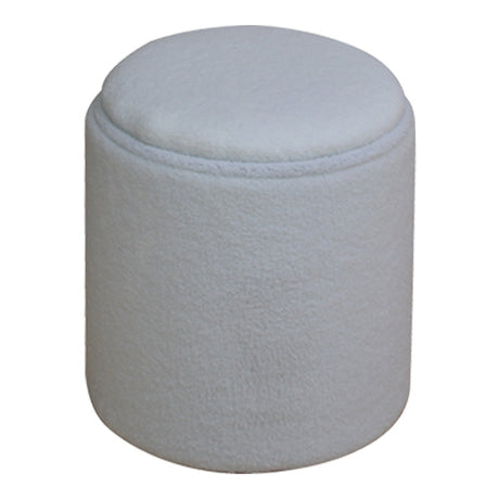 Taburet-trunchi multifunctional Batur, tesatura Boucle, Alb, 34x38 cm