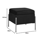 Taburet-trunchi multifunctional Panton, Catifea, Negru, Adauga stil și confort casei tale!, 40x40x37 cm