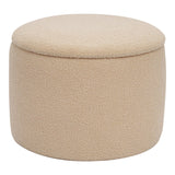 Taburet-trunchi Roundy cu functie multifunctionala, Boucle, bej, 55x41 cm