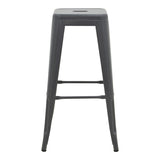 Taburet Utopia metalic, antracit, 42x42x76 cm