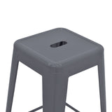Taburet Utopia metalic, antracit, 42x42x76 cm