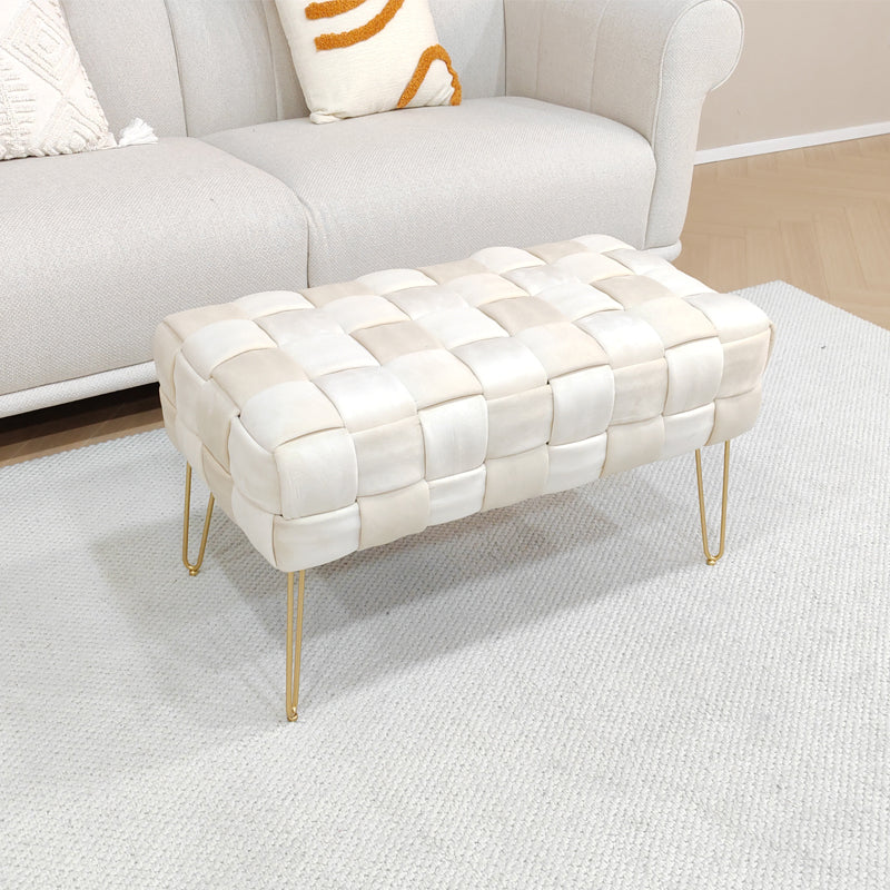 Taburet Wenzo, Catifea, Diverse culori, 82x43x46 cm - Bej