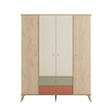 Dulap Haine TGR-942-FX-3 Home Collection® Tiffany, 4 usi, 2 sertare, Multicolor, 162x200x54 cm