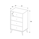 Comoda TSF-940-FX-1 Home Collection® Tiffany, 4 sertare, Multicolor, 60x99x44 cm