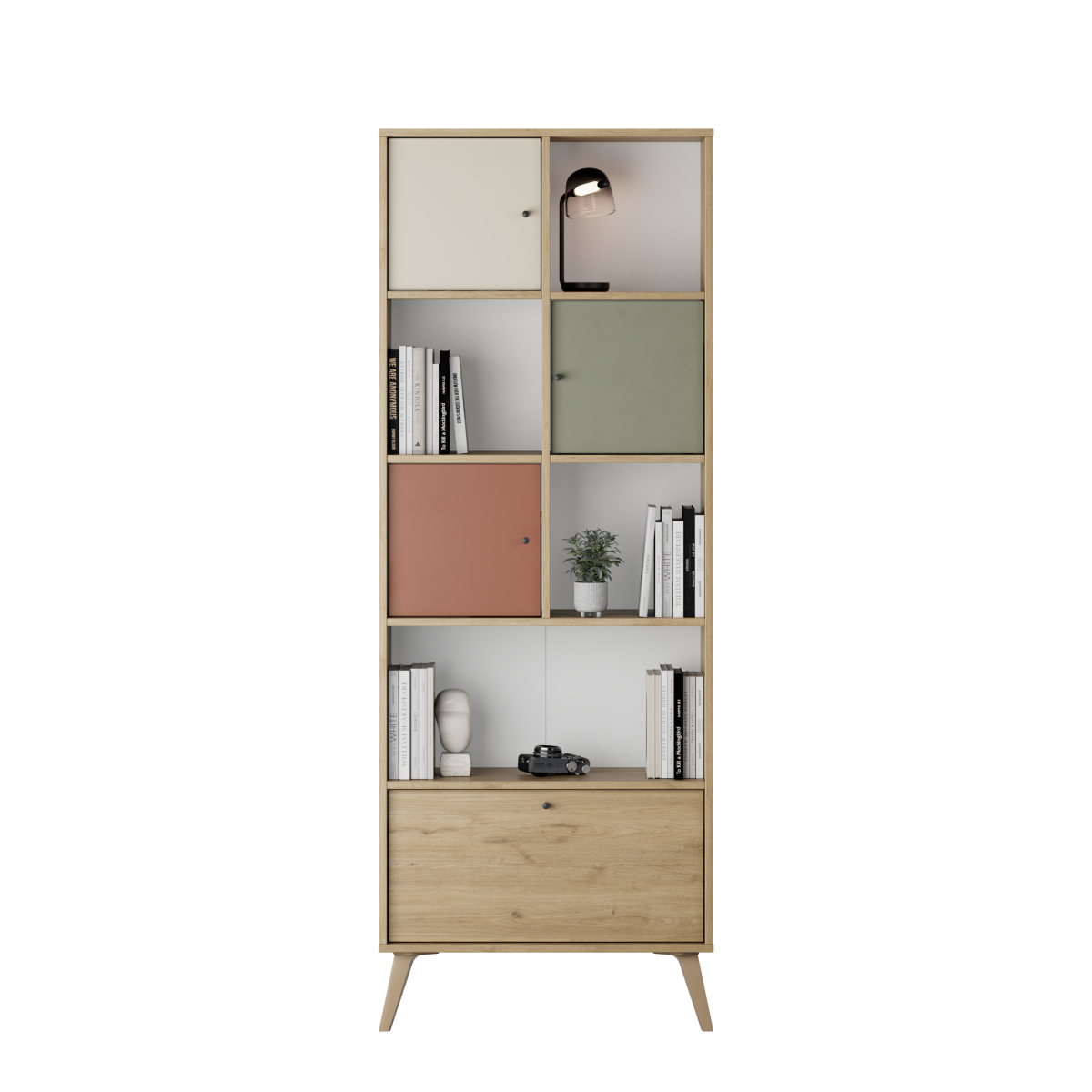 Biblioteca TKT-940-FX-1 Home Collection® Tiffany, 4 usi si 4 rafturi, Multicolor, 67x181x30 cm