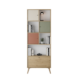 Biblioteca TKT-940-FX-1 Home Collection® Tiffany, 4 usi si 4 rafturi, Multicolor, 67x181x30 cm