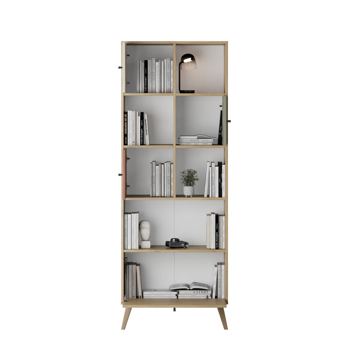 Biblioteca TKT-940-FX-1 Home Collection® Tiffany, 4 usi si 4 rafturi, Multicolor, 67x181x30 cm