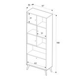 Biblioteca TKT-940-FX-1 Home Collection® Tiffany, 4 usi si 4 rafturi, Multicolor, 67x181x30 cm