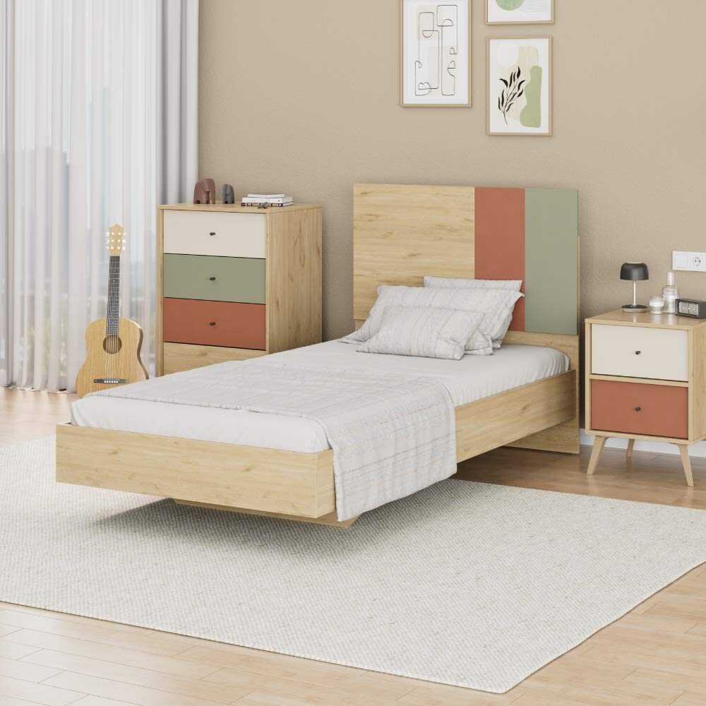 Pat de o persoană TKR-910-FX-2 Home Collection® Tiffany, Multicolor, 107x110x205 cm