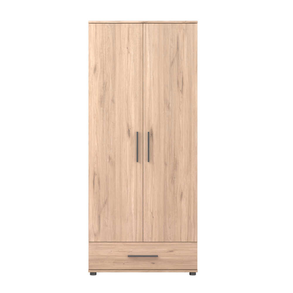 Dulap Haine GRD-621-FF-2 Home Collection® Trendline cu 2 usi si sertar, Stejar, 80x187x52 cm