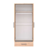 Dulap Haine GRD-621-FF-2 Home Collection® Trendline cu 2 usi si sertar, Stejar, 80x187x52 cm