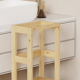 Turnulet de învatare pentru copii Chiquel, stil Montessori, lemn, Alb - Natural, 45x51x90 cm - Natur