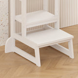 Turnulet de învatare pentru copii Chiquel, stil Montessori, lemn, Alb - Natural, 45x51x90 cm - Alb