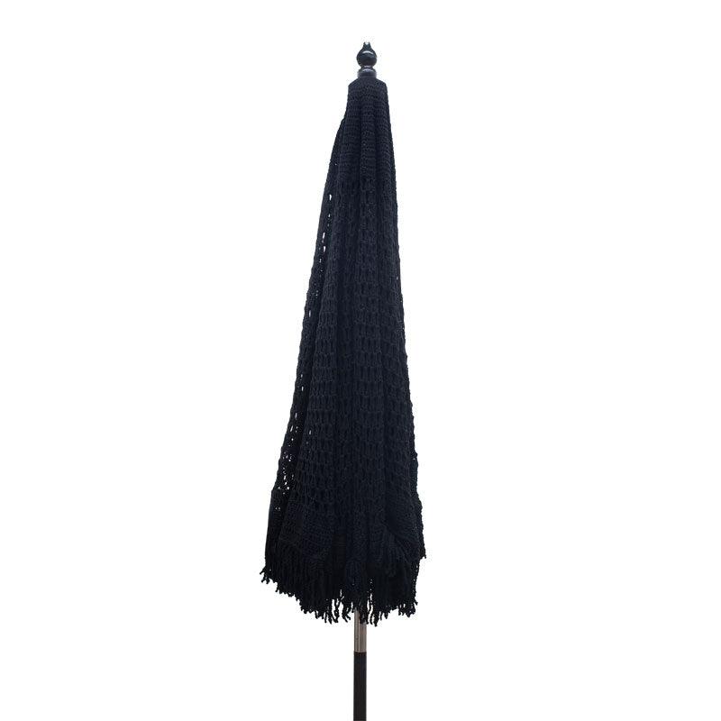 Umbrela Brilie, Alb - Negru, 270x260 cm - Negru