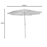 Umbrela de gradina Frow, Alb, 300x300x230 cm
