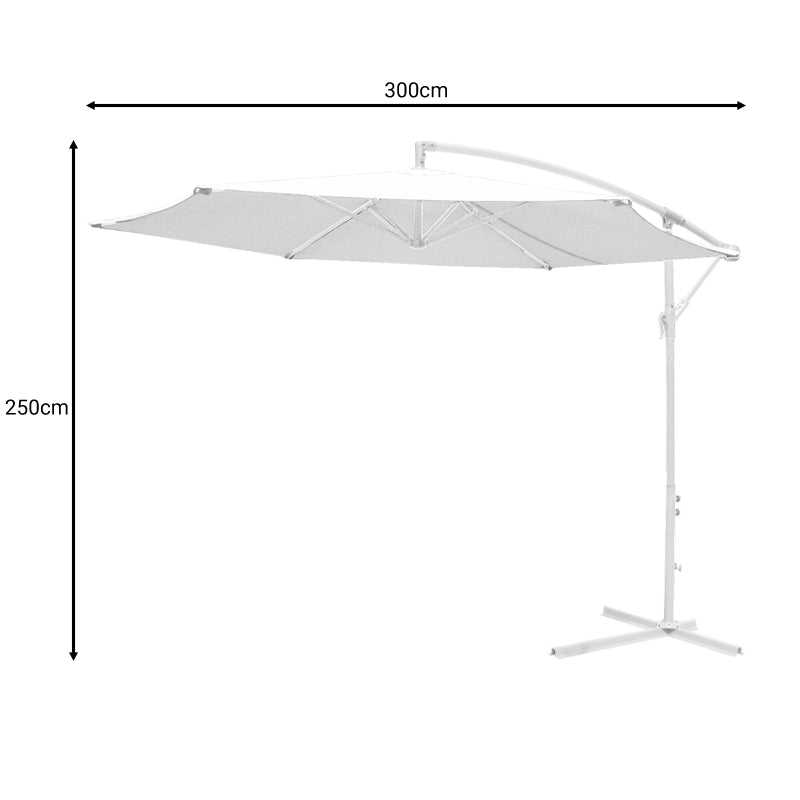 Umbrela de gradina Jiopel, Alb, 300x300x250 cm