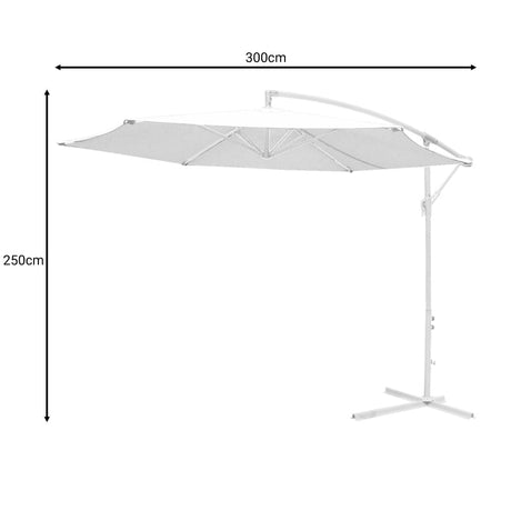 Umbrela de gradina Jiopel, Alb, 300x300x250 cm