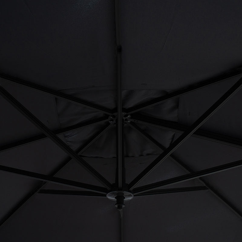 Umbrela de gradina suspendata cu rotatie de 360 de grade Raffaella aluminiu, antracit, 3x3 m