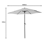 Umbrella Frow tesatura antracit aluminiu-bej-Gri D3m, 300x300x230 cm