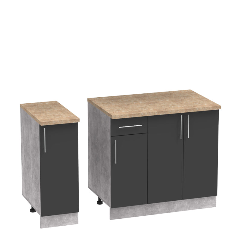 Unitate de bucatarie Festa II, Gri inchis si Sonoma, 120x60x85 cm, imagine suplimentara