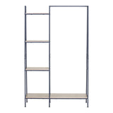 Unitate de intrare-raft Herevy, Stejar cu metal, negru, 101x35x160 cm